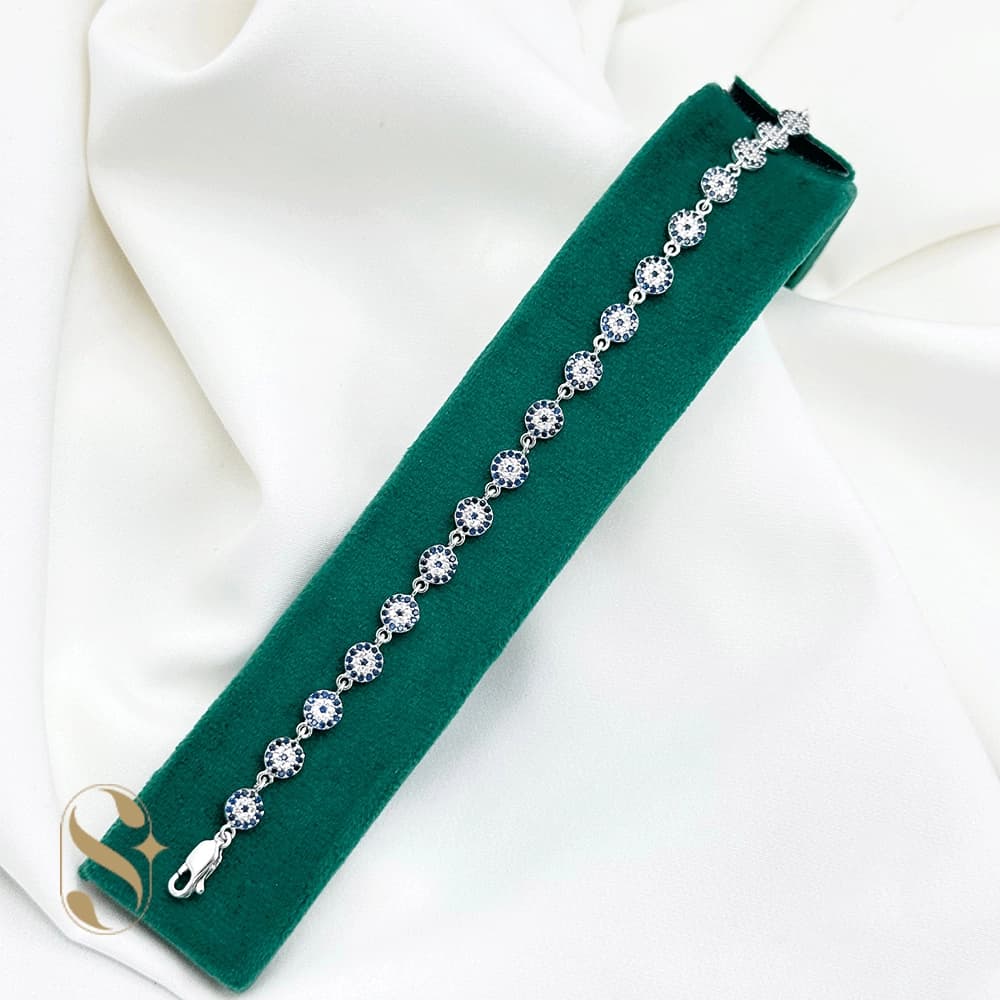 دستبند نقره زنانه مدل چشم نظر کد SilverSet-D334