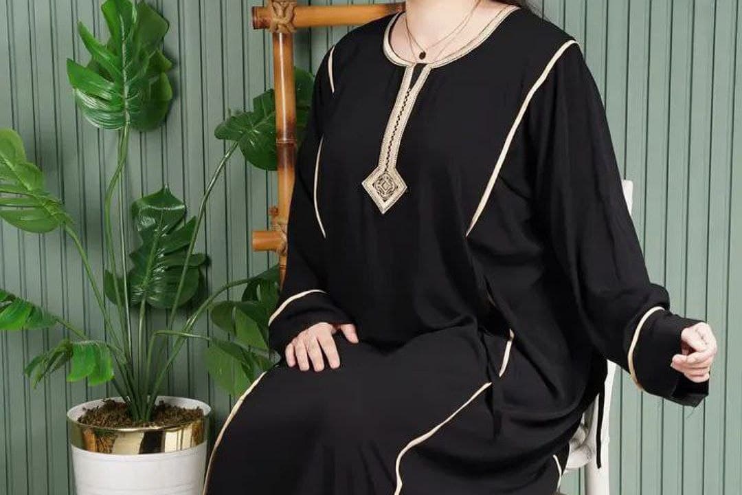 پیراهن ساحلی نخی یال یقه گلدوزی کد2617
