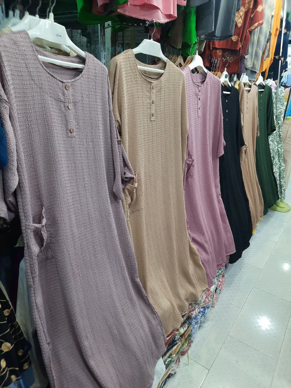خریدانواع ساحلی پیراهن مانتویی کفتان کوک دوزی/کد2587 — تصویر ۷