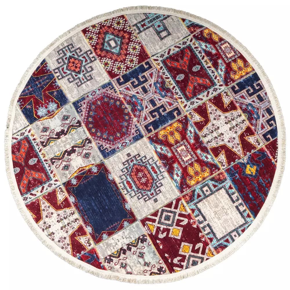 فرش سنتی گرد کد GB11033 تمام رنگ 700 شانه