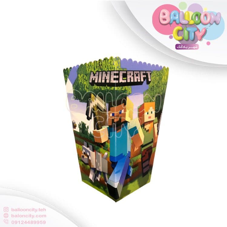 پاپکورن تم تولد طرح ماینکرفت Minecraft popcorn بسته 10 عددی