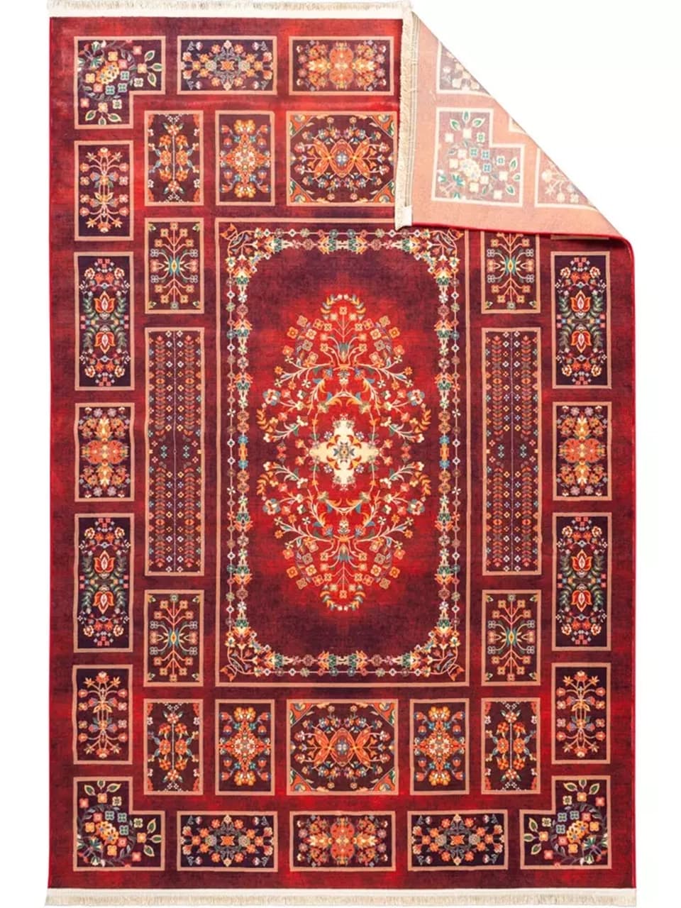 فرش سنتی کد 25CS0210 عنابی 1000 شانه — تصویر ۶