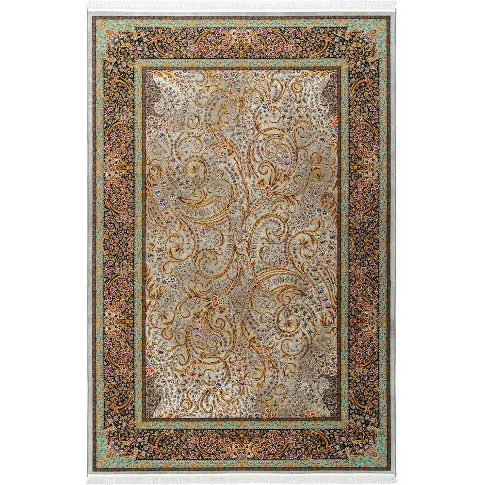 فرش 1500 شانه طرح دستباف 2000005160 نقره ای