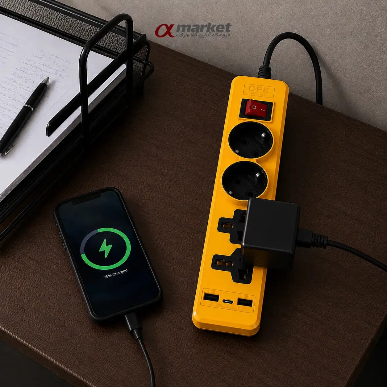 چند راهی برق هوشمند opk با کابل 5متری
