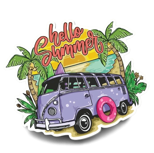 استیکر کاربن طرح Hello summer