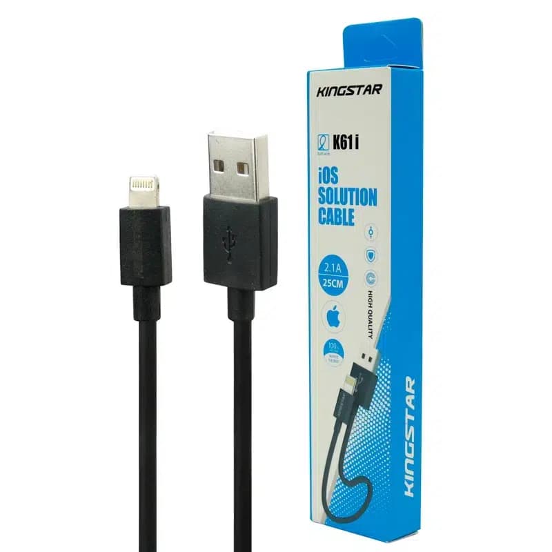 کابل شارژ USB lightning 25cm kingstar k61i — تصویر ۳