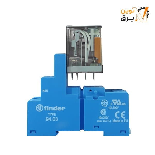 رله شیشه ای و سوکت 11 پایه 10 آمپر 230 ولت AC فیندر سری 553382300050 — تصویر ۳