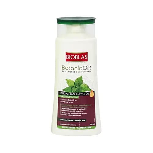 شامپو ضد ريزش روغن گزنه و روغن زيتون ارگانيك botanic oils بيوبلاس 360 ميل — تصویر ۲
