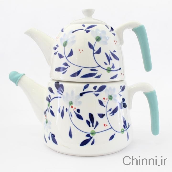 قوری کتری چینی گل آبی