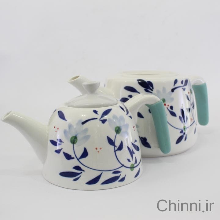 قوری کتری چینی گل آبی — تصویر ۸