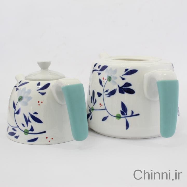 قوری کتری چینی گل آبی — تصویر ۷