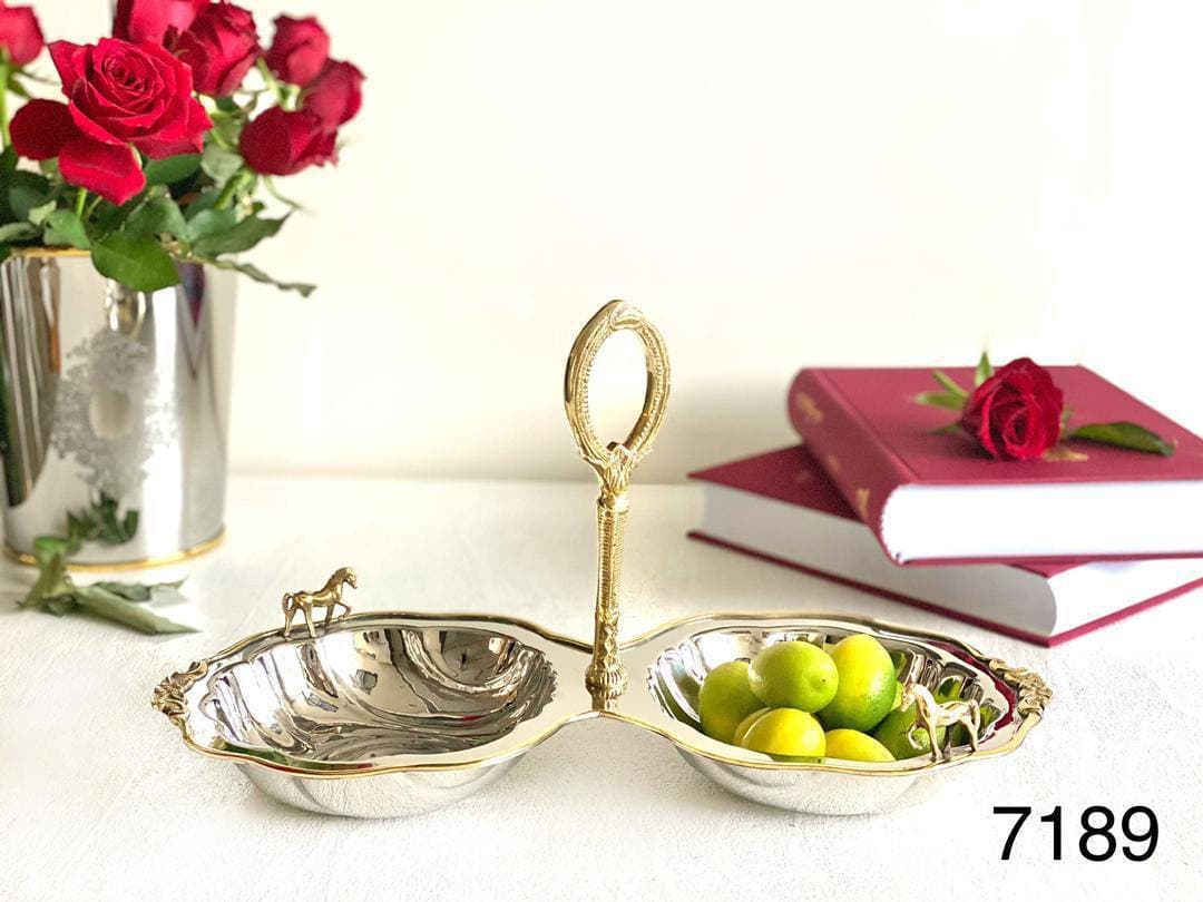 اردو خوری 2 خانه استیل برنج مدل اسب