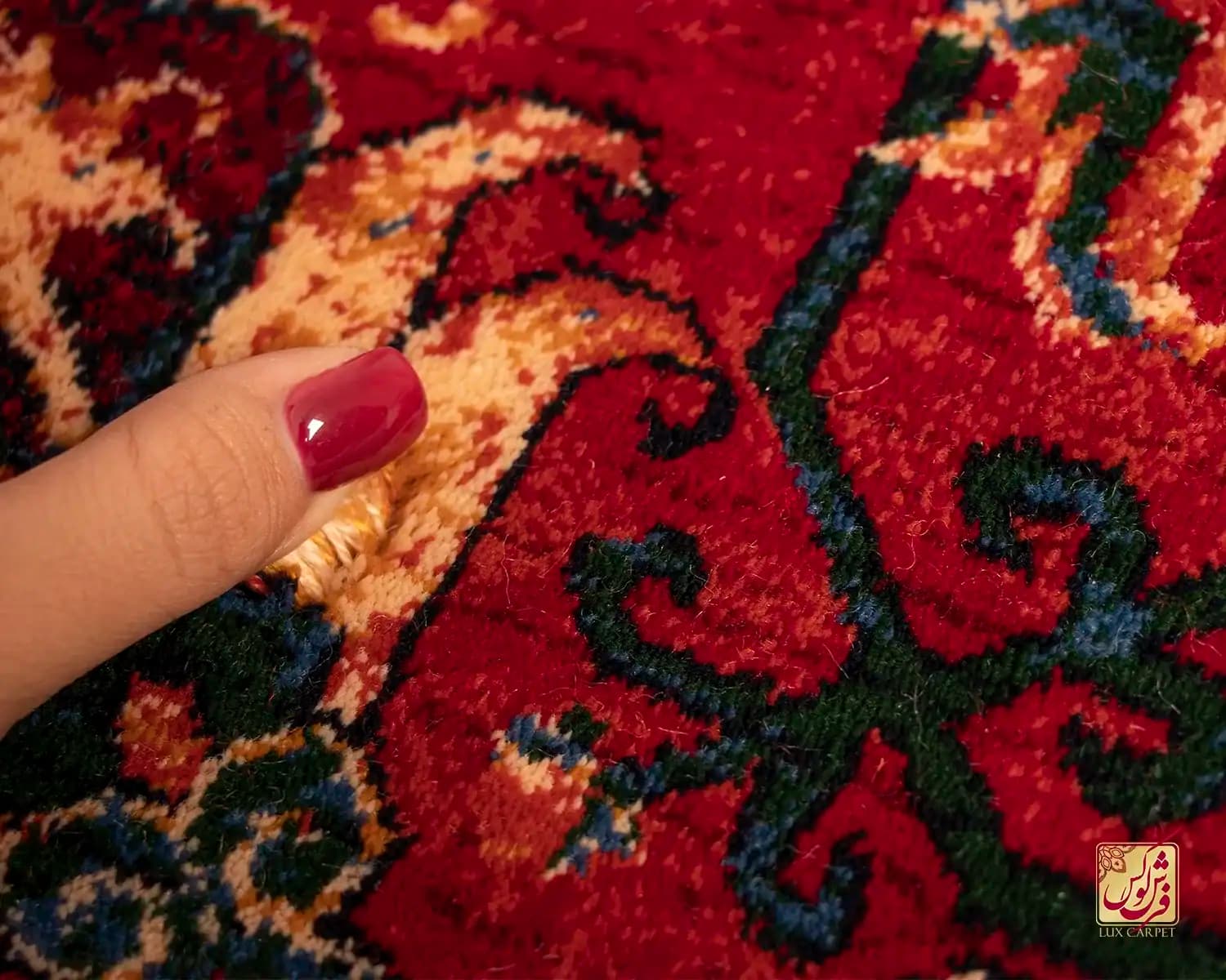فرش وینتیج 7040 سبز لاکی — تصویر ۶
