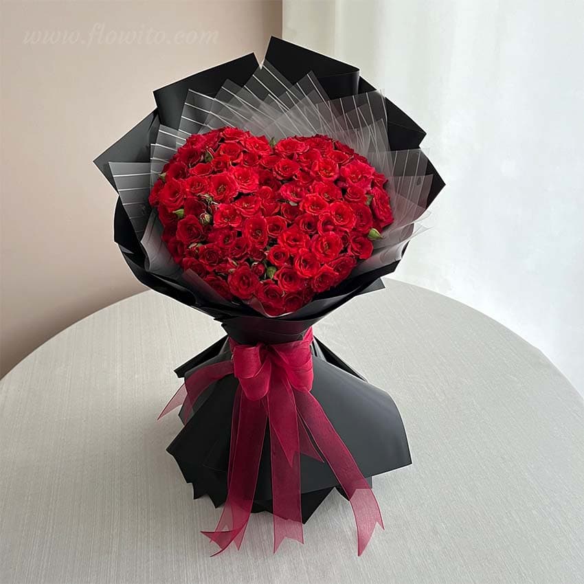 دسته گل قلبی رز مینیاتوری کد 21