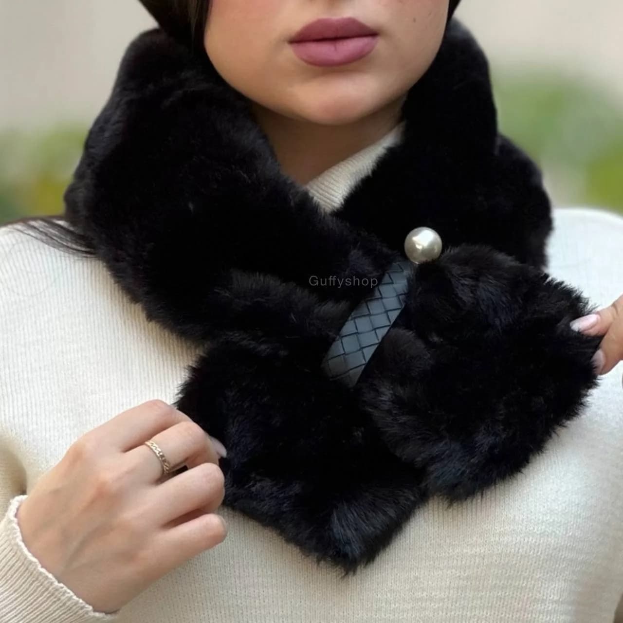شال گردن خز مروارید
