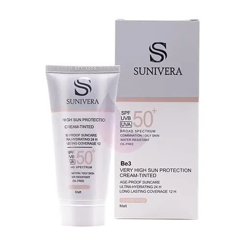 کرم ضد آفتاب سانیورا SPF 50 رنگی مناسب پوست خشک حجم 50 میلی لیتر — تصویر ۲