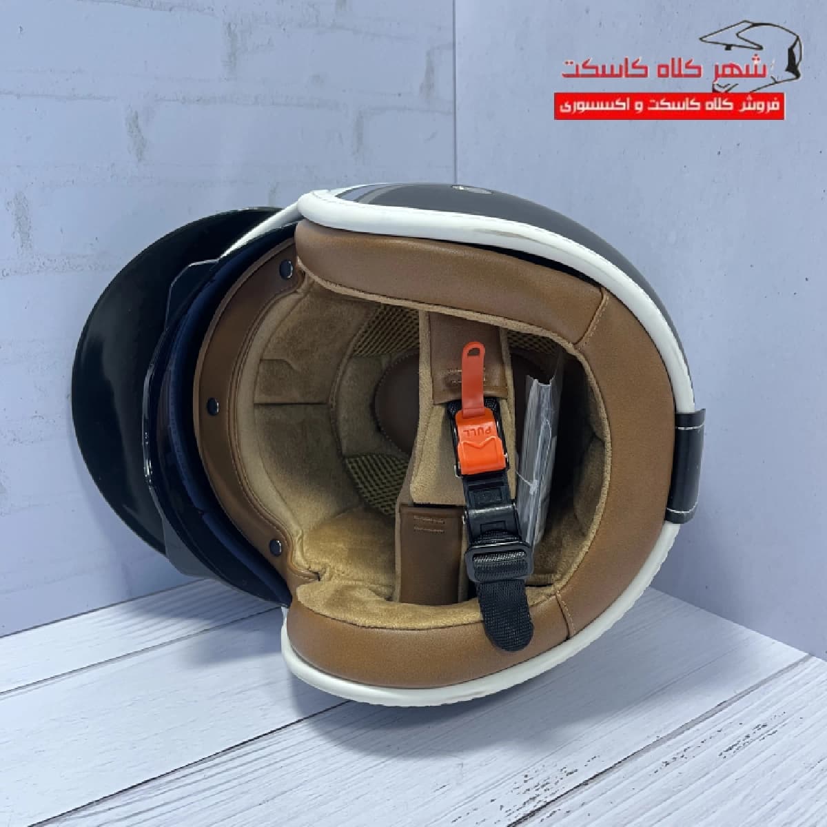 کلاه کاسکت ردلاین وسپایی کد 963 طرح مشکی مات و سفید — تصویر ۳