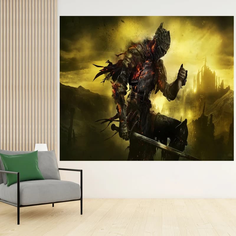 تابلو شاسی مدل گیمینگ طرح پوستر بازی کامپیوتر ی دارک سولز dark souls کد 1091 — تصویر ۳