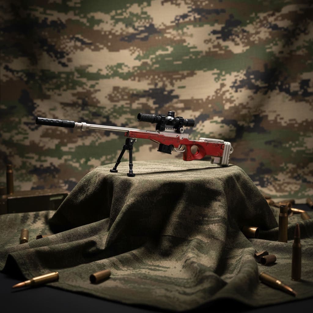 ماکت اسلحه اسنایپ AWM قرمز