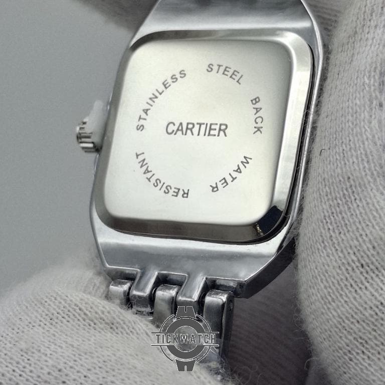 ساعت زنانه استیل کارتیر صفحه مربع فیروزه ای تیفانیCARTIER — تصویر ۴