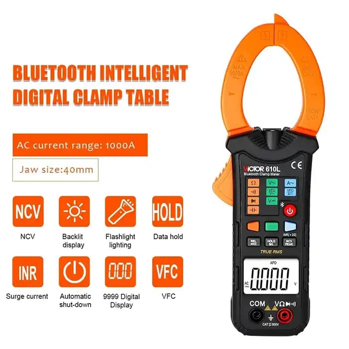 آمپرمتر کلمپی بلوتوث دار AC ویکتور مدل Victor 610L — تصویر ۶