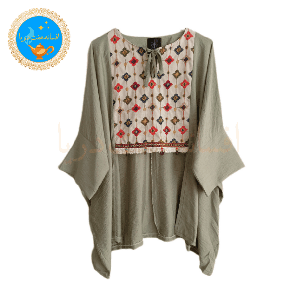 پانچو سنتی لنین زنانه مدل ترمه