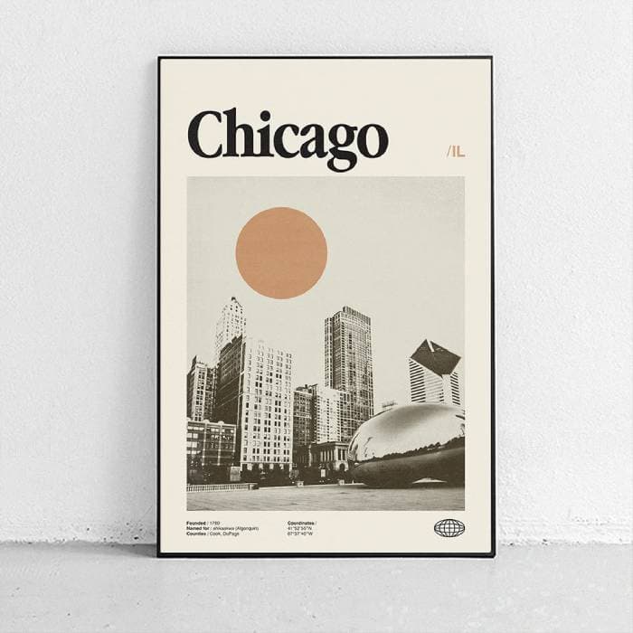 پوستر و تابلو مینیمال طرح Chicago