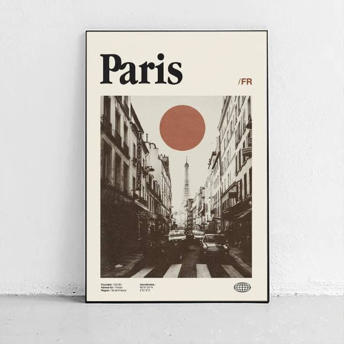 پوستر و تابلو مینیمال طرح Paris, France