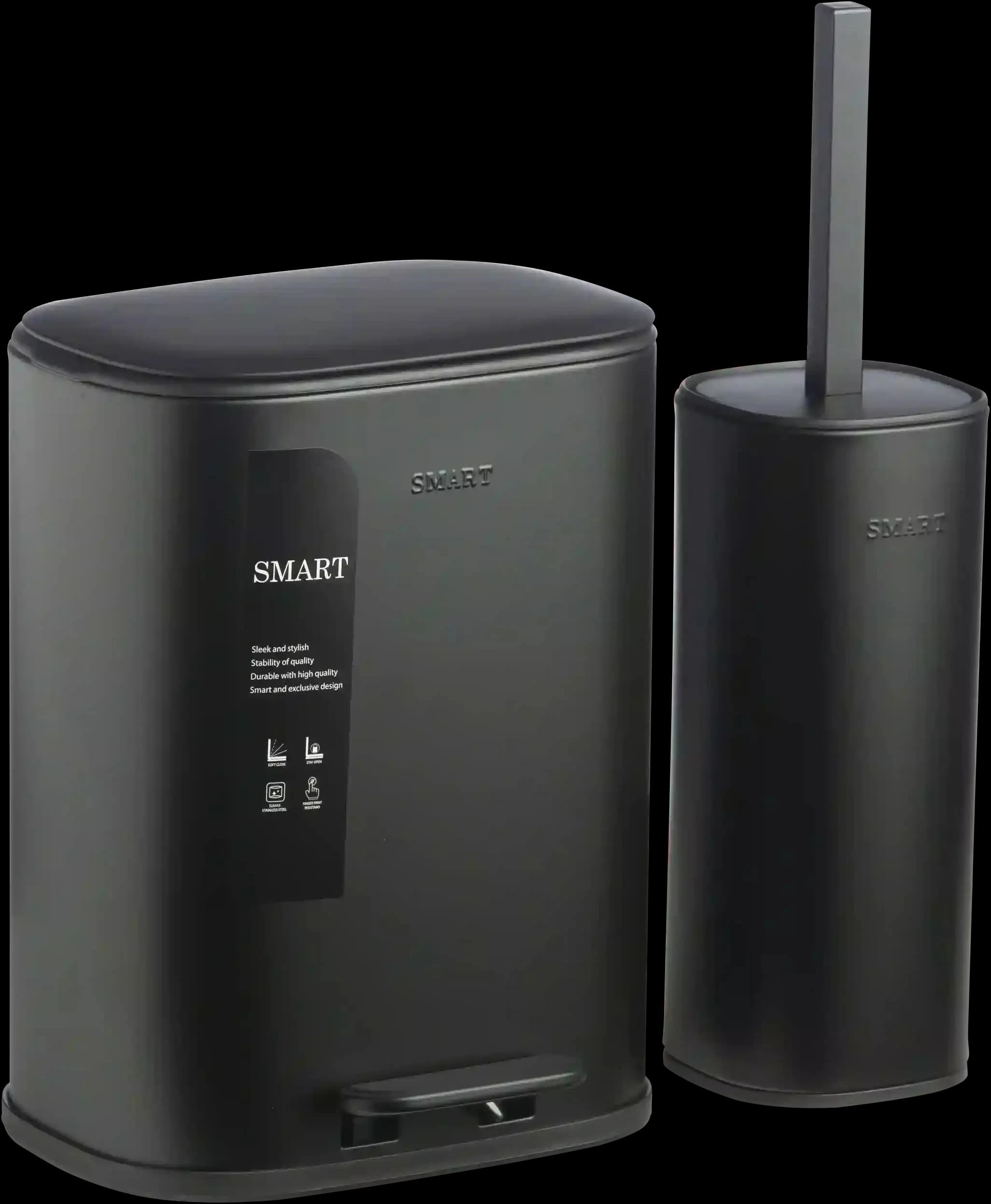 سطل و برس 5 لیتراسمارت رنگ مشکی طرح jastin کد 6917-BLK