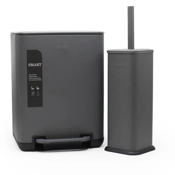 سطل و برس 6 لیتراسمارت رنگ طوسی طرح fiona کد 6976-DGR