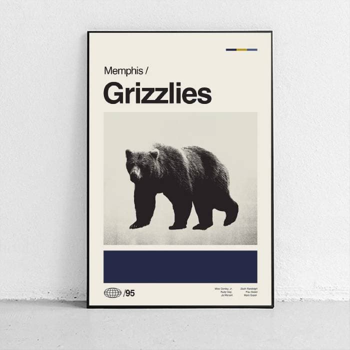 پوستر و تابلو مینیمال طرح تیم بسکتبال Memphis Grizzlies