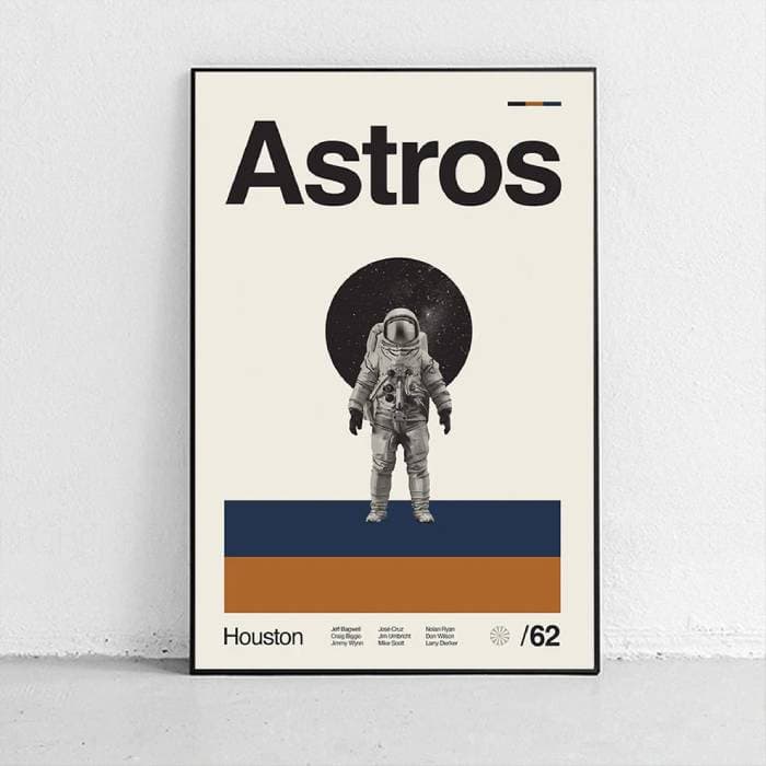 پوستر و تابلو مینیمال طرح تیم بیسبال Houston Astros