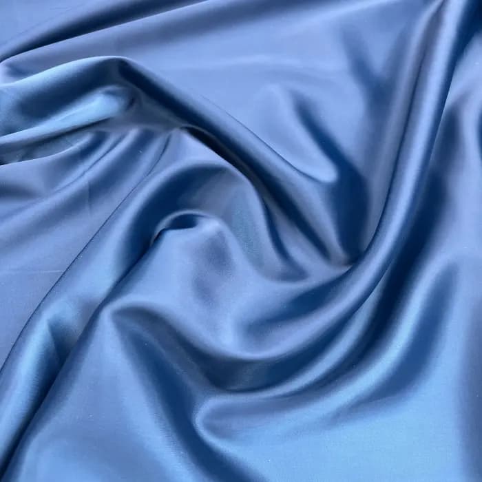 پارچه ساتن فرانسه رنگ آبی تیره