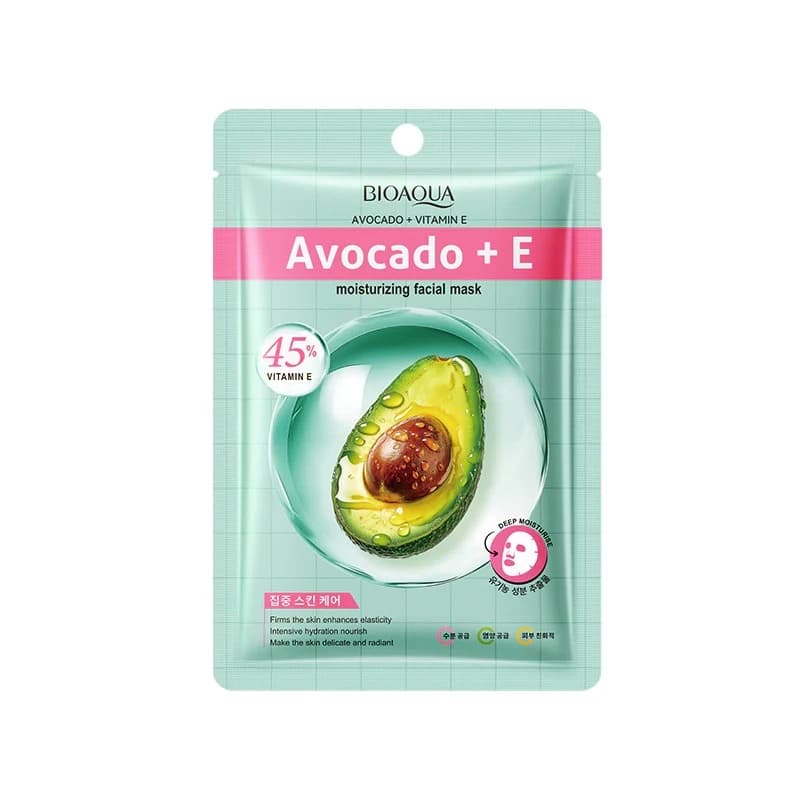 ماسک صورت آبرسان و روشن کننده ویتامین E و آووکادو BIOAQUA
