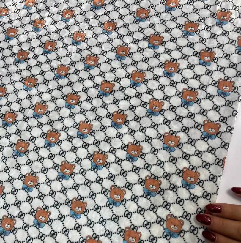 مخمل اینه ای طرحدار طرح خرسی