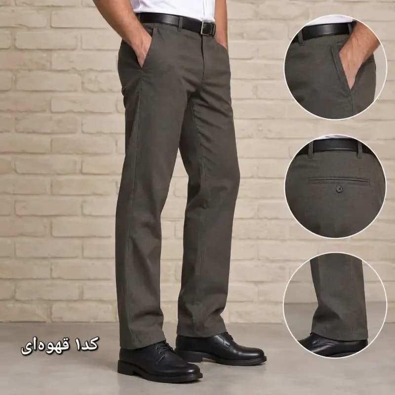 شلوار پارچه ای مردانه راسته پارچه زرین رنگ ثابت سایز 44 تا 54 — تصویر ۹