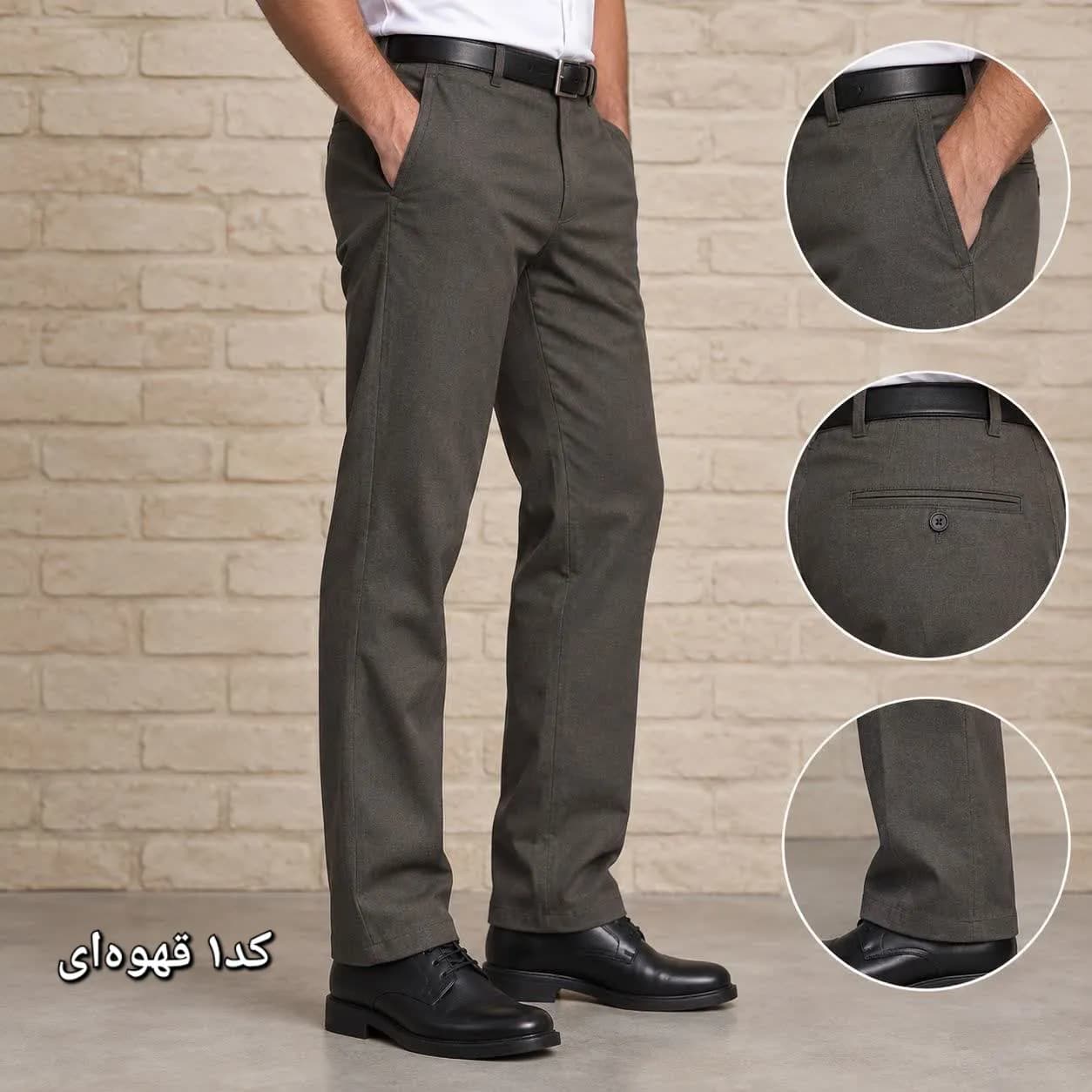 شلوار پارچه ای مردانه راسته پارچه زرین رنگ ثابت سایز 44 تا 54 — تصویر ۴