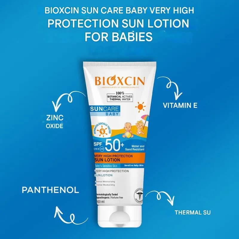 ضد آفتاب کودک بیوکسین با +SPF 50 – مناسب پوست حساس | حجم 100 میل — تصویر ۴