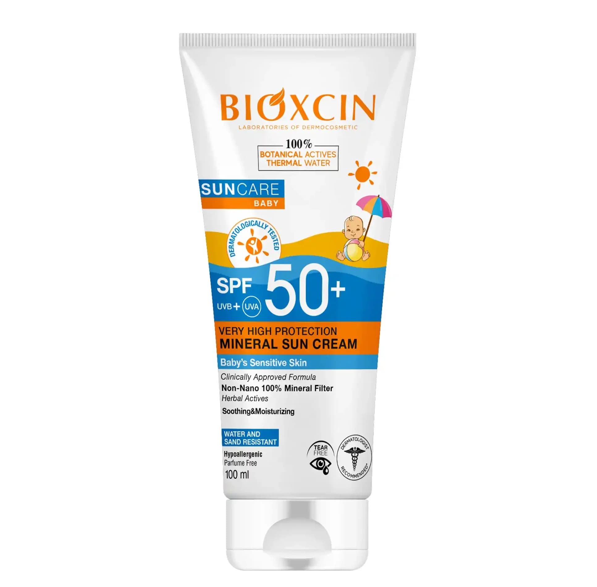 ضد آفتاب کودک بیوکسین با +SPF 50 – مناسب پوست حساس | حجم 100 میل — تصویر ۲