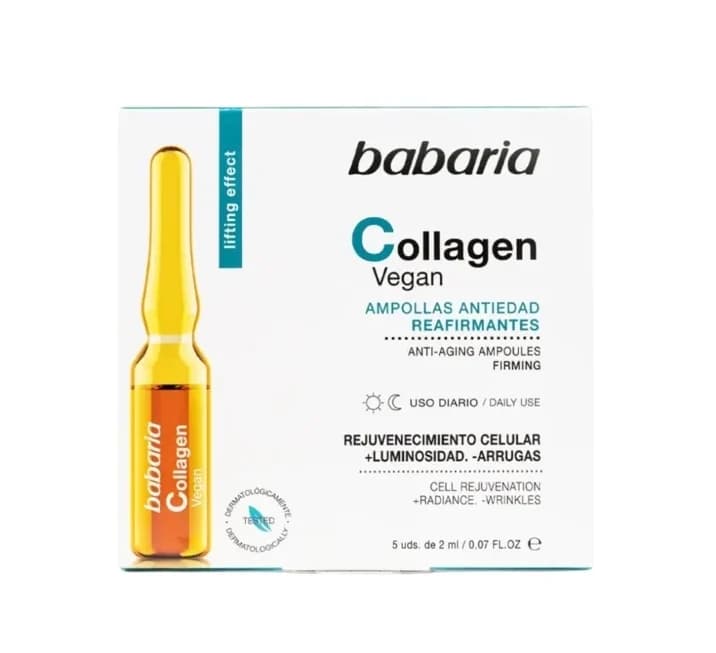 ویال کلاژن گیاهی باباریا Babaria مدل Collagen Vegan – ضدپیری و کاهش چین و چروک پوست | 5 ویال 2 میلیلیتری