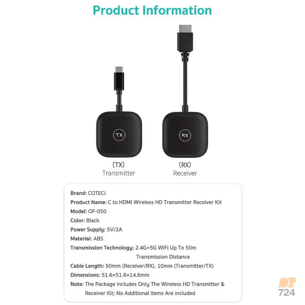 کیت فرستنده و گیرنده بیسیم HDMI کوتسی مدل OF-050 — تصویر ۵