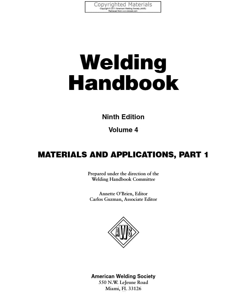 کتاب راهنمای جوشکاری AWS جلد چهارم ویرایش نهم نسخه PDF انگلیسی — تصویر ۲