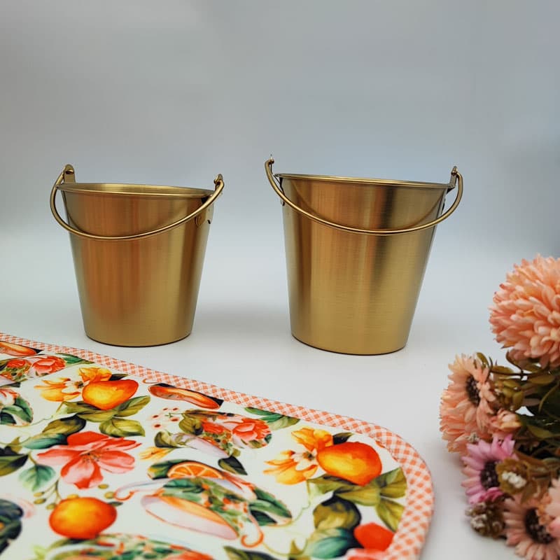 سطل استیل طلایی یخ