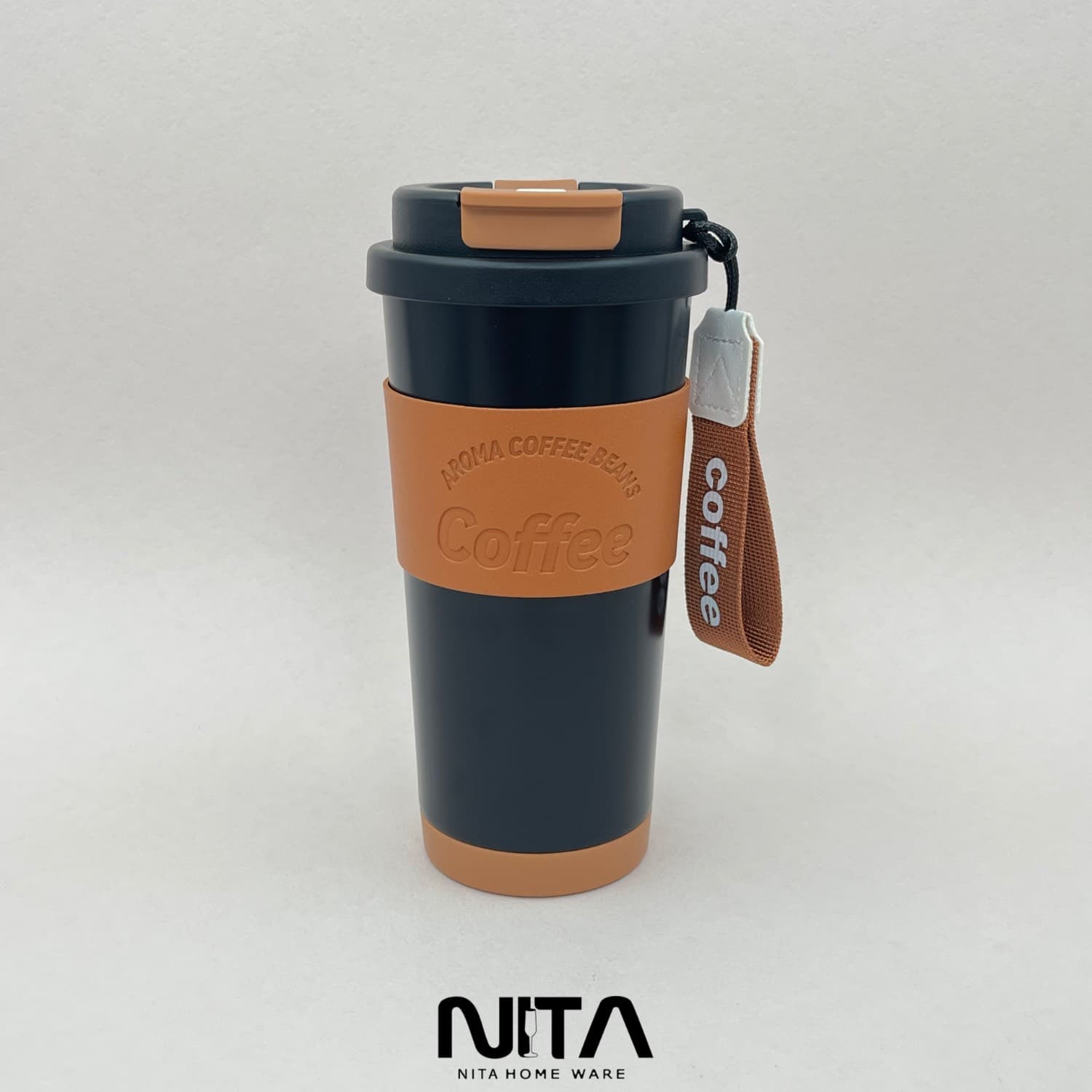 تراول ماگ دور چرم Coffee — تصویر ۳