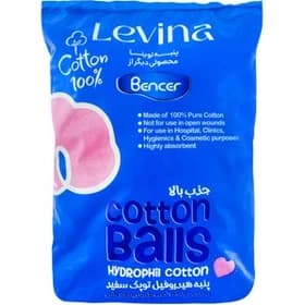 پنبه هیدروفیل توپک سفید لوینا LEVINA _ حجم 100 گرم