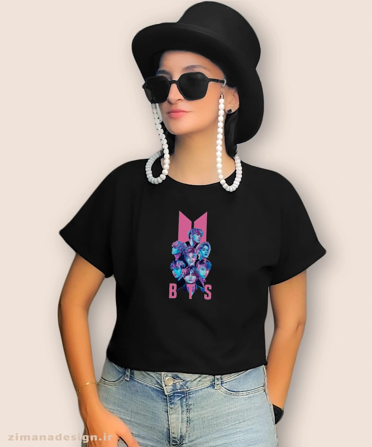 کراپ زنانه طرح بی تی اس کد 935
