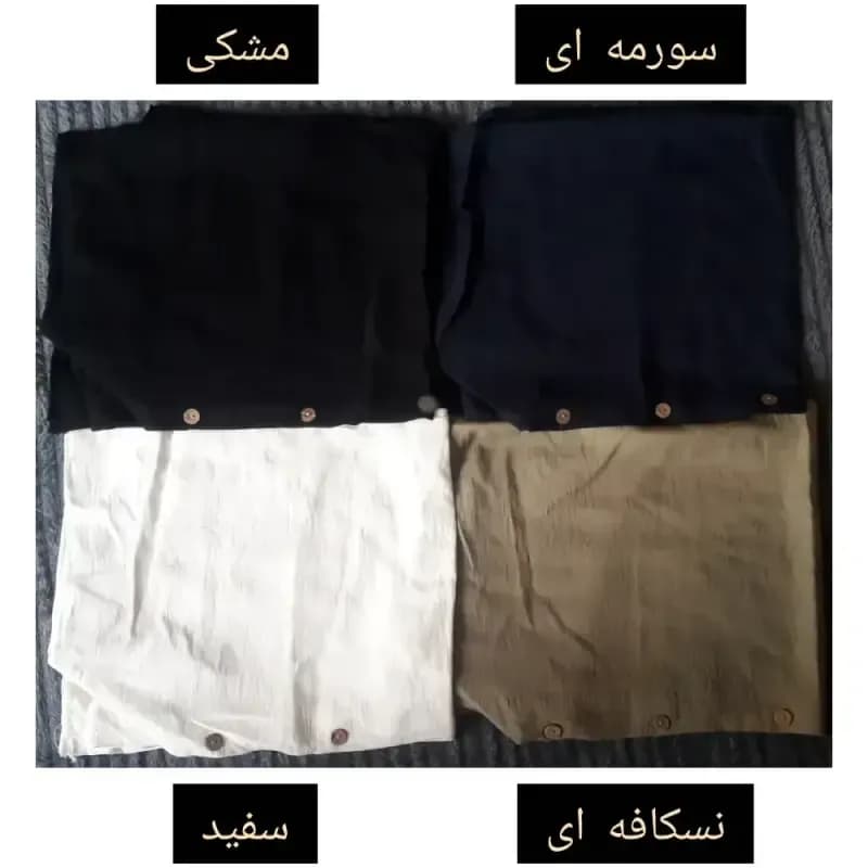 ست مانتو شلوار تابستانه پارچه بابوس وارداتی سایز بزرگ — تصویر ۳