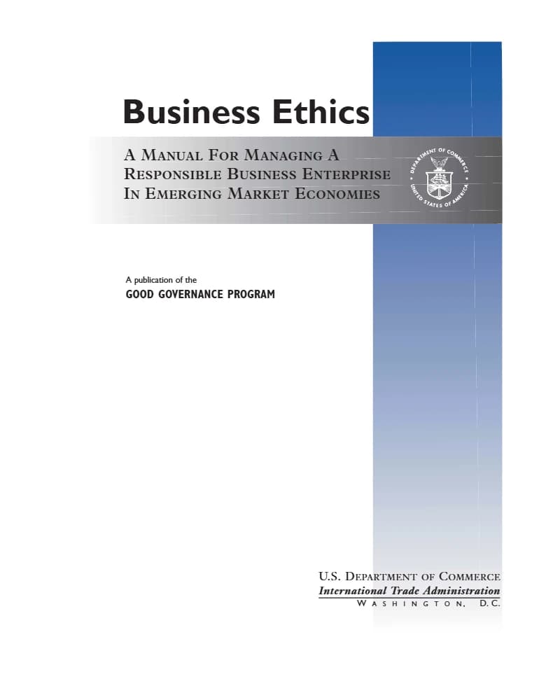 کتاب اخلاق کسب و کار (Business Ethics) نسخه انگلیسی PDF | وزارت بازرگانی ایالات متحده