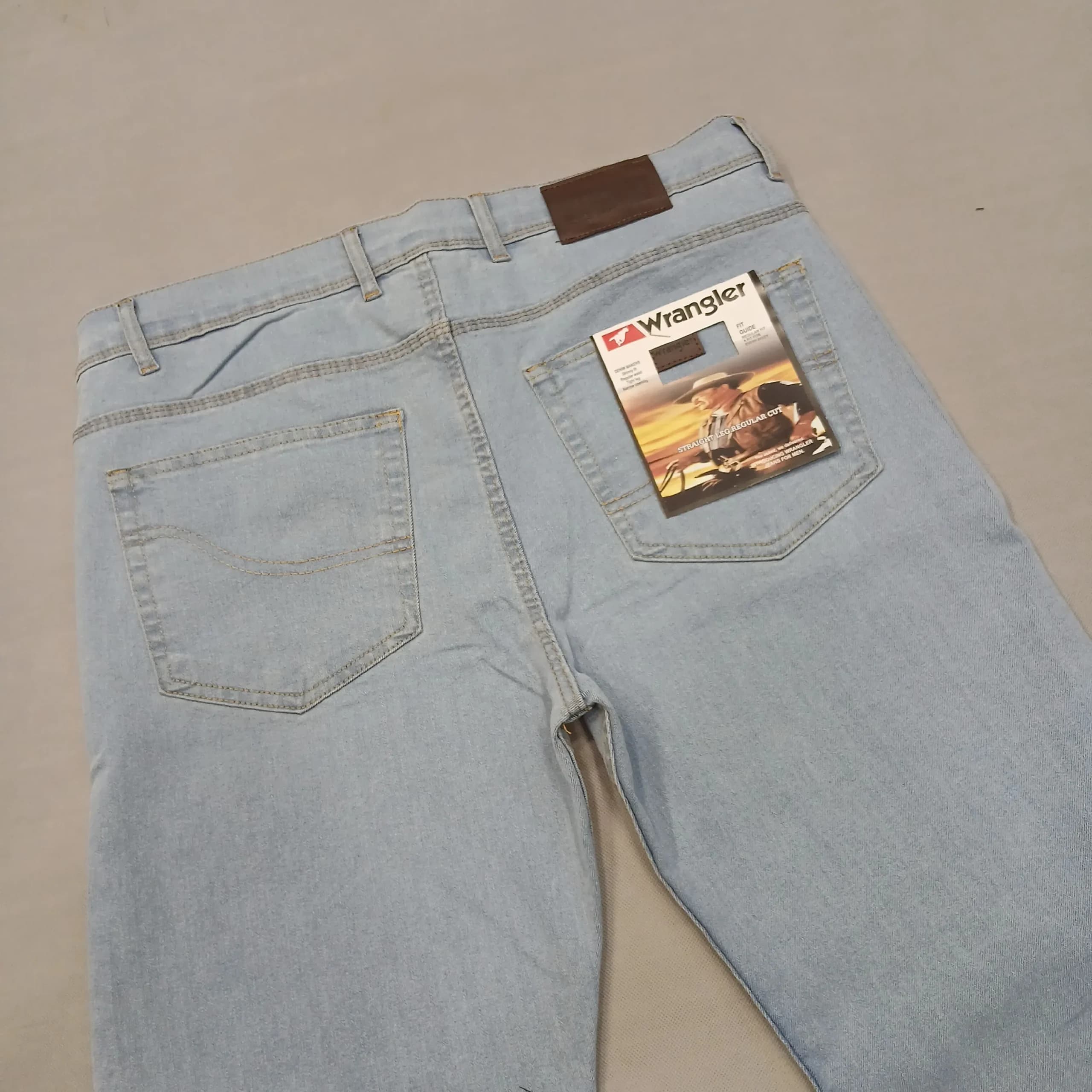 شلوار جین مردانه راسته آبی یخی سایز 42 تا 58 — تصویر ۱۲