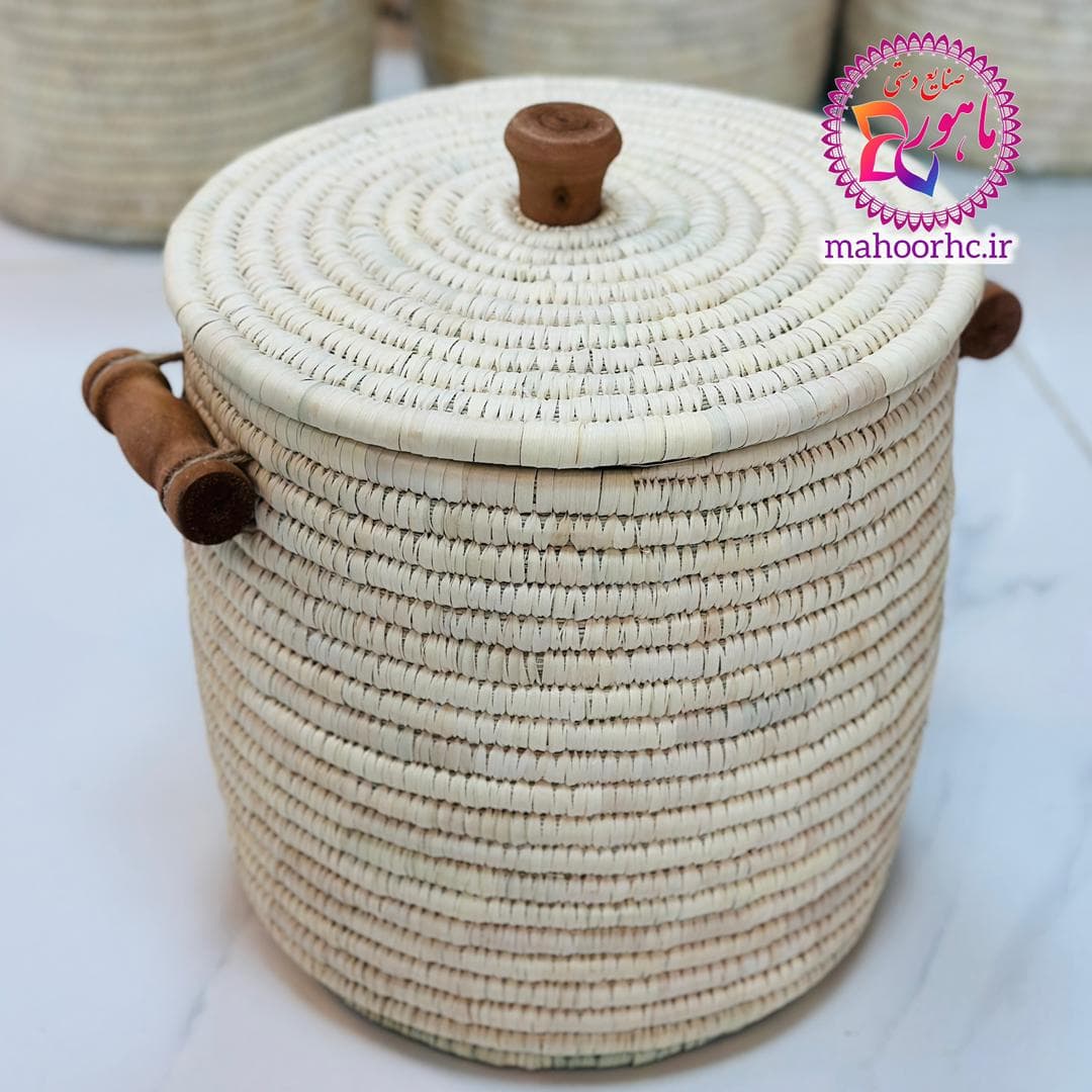 جابرنجی حصیری استوانه ای 10 کیلویی با دسته چوبی